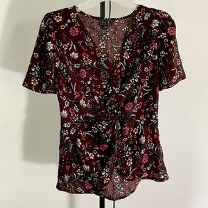 Maroon floral top